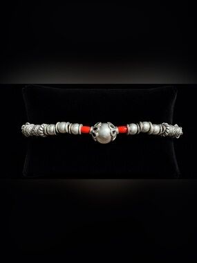 NEW Silver-Plated Red Coral Bracelet | 8”+1” Extender | 18.92g |  Jewelry